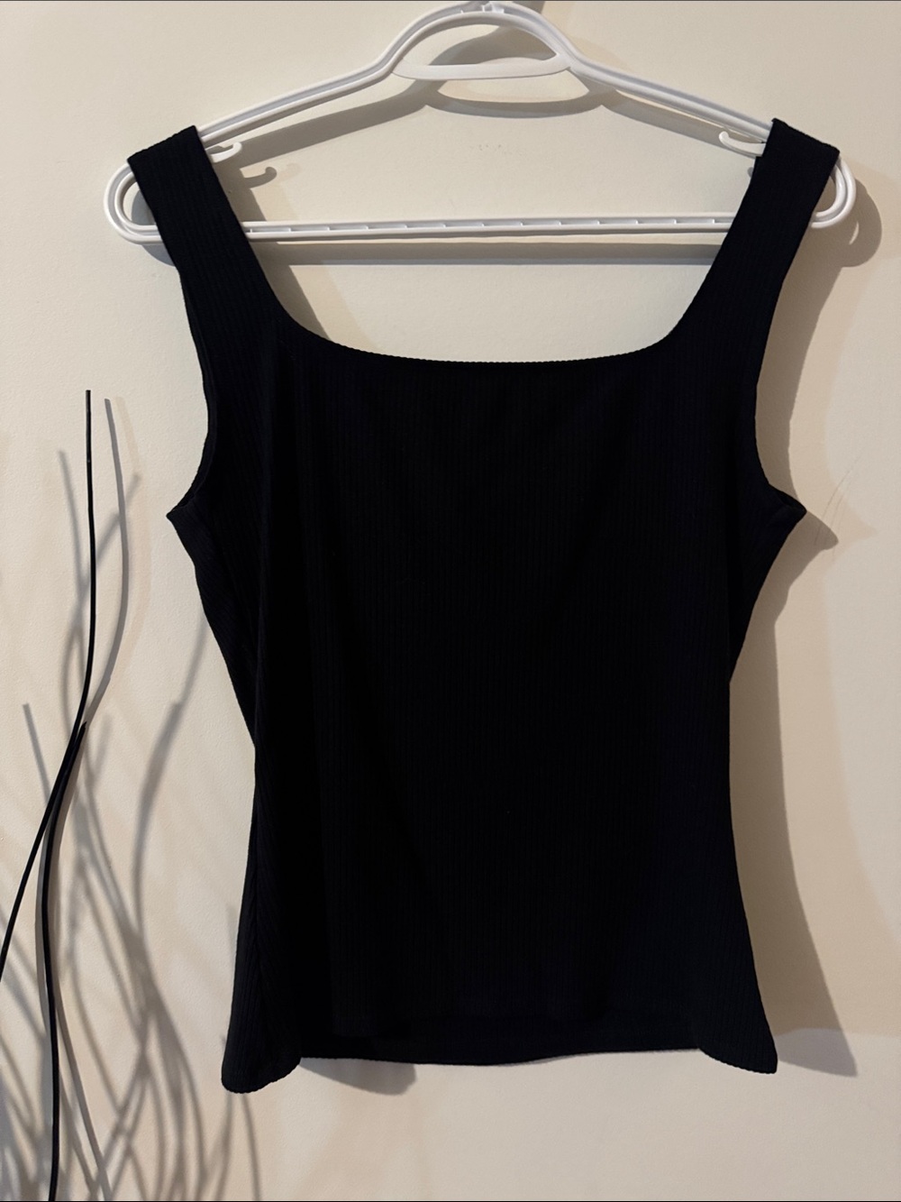 Reformation Black Ribbed Square-Neck Tank - Picture 4 of 4
